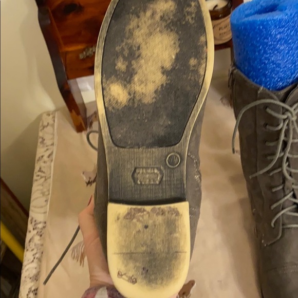 Taupe colored mid knee Boots. - Picture 4 of 14